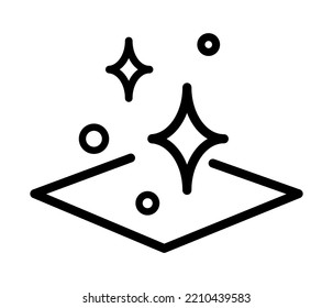 Clean surface icon design, easy cleaning, thin line symbol on white background.Vector illustration.
