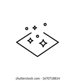 clean surface icon, easy cleaning, thin line symbol on white background
