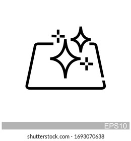 clean surface icon, easy cleaning, thin line symbol.vector illustration