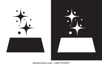 clean surface icon, easy cleaning, thin line symbol isolated on black and white background. editable stroke vector illustration