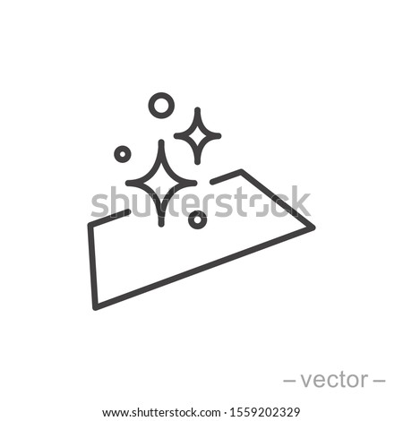 Clean surface icon, easy cleaning, thin line symbol on white background - editable stroke vector illustration eps 10