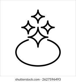 icono de superficie limpia, diseño de línea Símbolo aislado fondo blanco. Ilustración vectorial. color editable.