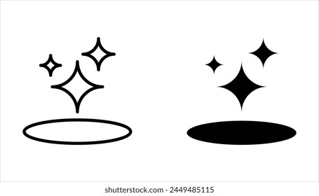 clean surface icon set, easy cleaning, thin line symbol on white background