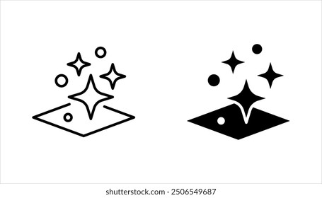 Conjunto de iconos de superficie limpia, fácil de limpiar, para concepto móvil y Diseño web. Ilustración vectorial sobre fondo blanco