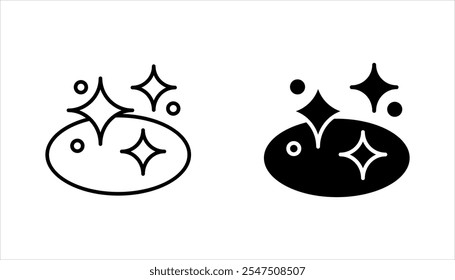clean surface icon set, easy cleaning, sparkle and shiny surface, for mobile concept and web design, vector illustration on white background.