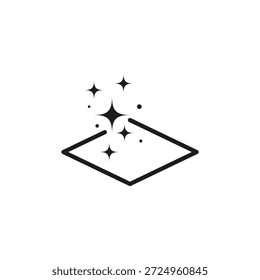 Icono de superficie limpia. Piso brillante o símbolo lineal de mesa. Vector plano negro brillante. Concepto de acabado pulido EPS 10.