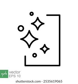 Clean surface icon. Simple outline style. Easy cleaning, surface, hand wipe, floor, ceramic, housekeeping concept. Thin line vector illustration isolated on white background. EPS 10.