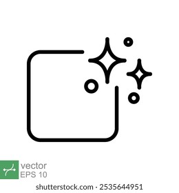 Clean surface icon. Simple outline style. Easy cleaning, surface, hand wipe, floor, ceramic, housekeeping concept. Thin line vector illustration isolated on white background. EPS 10.