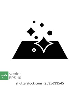 Clean surface icon. Simple solid style. Easy cleaning, surface, hand wipe, floor, ceramic, housekeeping concept. Glyph vector illustration isolated on white background. EPS 10.