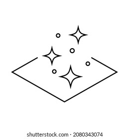 clean surface line icon, cleaning symbol on white backgrond