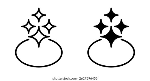 clean surface set icon, line design Symbol isolated white background. vector illustration. color editable.