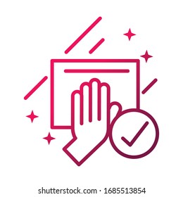 clean surfaces prevent spread of covid19 vector illustration gradient icon