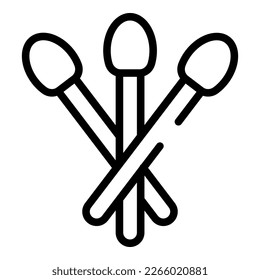 Clean swab icon outline vector. Ear cotton. Makeup earwax