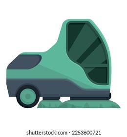 Vector de caricatura de icono de barrendero limpio. Camión de la calle. Vehículo lateral