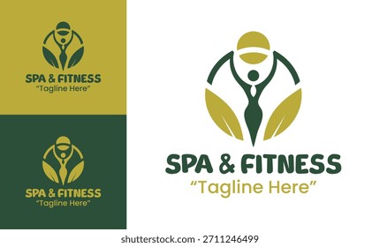 A clean wellness–fitness symbol suitable for therapy clinics, active lifestyle products, and holistic branding.