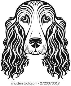 Uma ilustração vetorial preto e branco limpo e simétrico com a cabeça de uma raça de cães com orelhas longas e onduladas icônicas, como um Cão Basset ou Spaniel. O design se concentra na expressão facial amigável da raça e em características suaves, representando temas de lealdade, companheirismo e caráter canino. Este vetor escalável de alta qualidade é projetado com caminhos suaves e loops fechados, tornando-se uma escolha ideal para máquinas de corte de vinil como Cricut e Silhueta, bem como gravação a laser em acessórios para animais de estimação e vestuário personalizado. A estética é versátil, variando de marcas de kennel clube profissional e logotipos de loja de higiene para decoração de casa personalizada e decalques de janela automotiva para os amantes de cães. O contraste entre a tinta preta e o fundo branco garante alta visibilidade em várias aplicações, incluindo impressão de tela em bolsas de bolsa, sublimação para presentes de amantes de animais de estimação e adesivos digitais para aplicativos móveis. Este recurso captura a natureza gentil e com alma das raças de cães de orelhas longas, fornecendo um gráfico atemporal para os entusiastas de animais e designers profissionais. O trabalho de linha limpa permite fácil redimensionamento sem qualquer perda de detalhes ou resolução, adequado tanto para sinalização de grande escala e estacionário de pequena escala, garantindo que a mensagem de amizade canina é comunicada de forma eficaz.