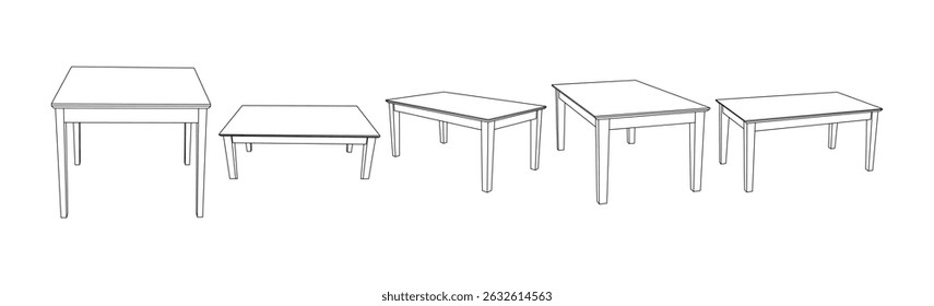 Clean table outline designs, perfect for various uses