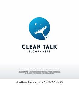 Clean Talk logo template, Cleaning Service logo symbol