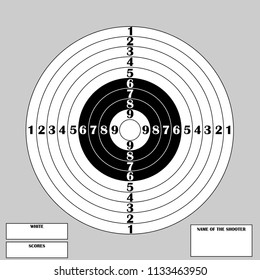 Clean target for shooting competition with numbers and text