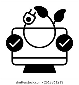 clean tech black icon vector illustration