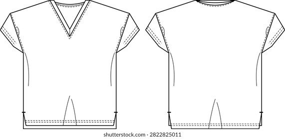 Clean technical flat sketch