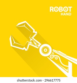 Clean technology background design template. vector robotic arm symbol. robot hand. 