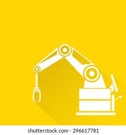 Clean technology background design template. vector robotic arm symbol. robot hand. 