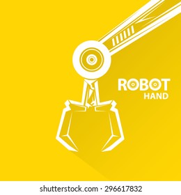 Clean technology background design template. vector robotic arm symbol. robot hand. 