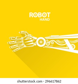 Clean technology background design template. vector robotic arm symbol. robot hand. 