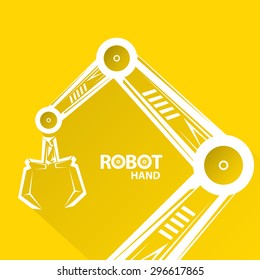 Clean technology background design template. vector robotic arm symbol. robot hand. 