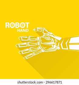 Clean technology background design template. vector robotic arm symbol. robot hand. 