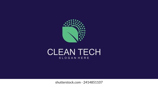 Clean technology logo design with modern concept| premkum vector