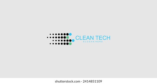 Clean technology logo design with modern concept| premkum vector