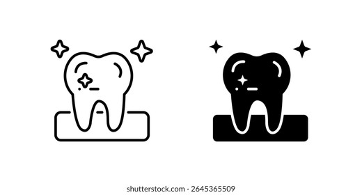 Clean teeth care icon set representing dentistry, oral hygiene, and dental health. Perfect for medical, wellness, and clinic themes.