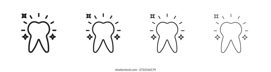 Icono de dientes limpios esboza la tendencia de las versiones simples modernas