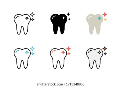 clean teeth icon vector illustration with different style design. isolated on white background