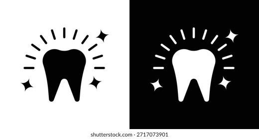Diseño de silueta de Vector de iconos de dientes limpios. Ilustración de Diseño gráfico plano de Vector.