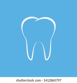 Clean Teeth isolated on blue background. Vector illustration eps 10