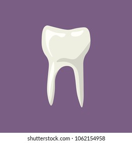 Clean Teeth isolated on fiolet background. Vector illustration