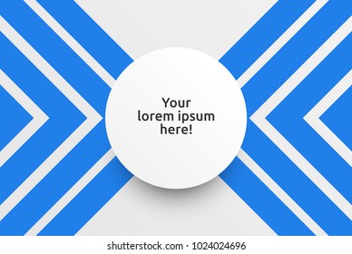 Clean template for advertising with blue arrows, vector illustration