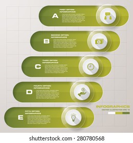Clean template/graphic or website layout. 5 step order diagram layout.