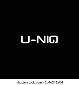 Clean text logo design of UNIQ with dark background - EPS10 - Vector.
