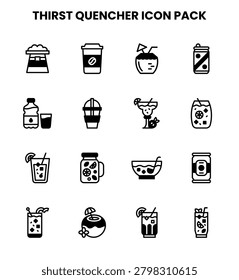 Clean Thirst Quencher icon set with  DuoTone icons for UI projects.