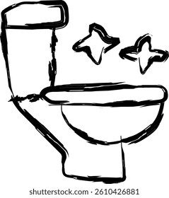 clean toilet icon in Doodle style