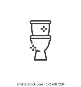 Clean toilet line icon. linear style sign for mobile concept and web design. Toilet bowl outline vector icon. Symbol, logo illustration. Vector graphics