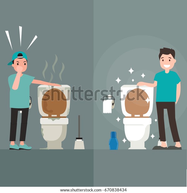 Toilettes Propres Et Toilettes Sales Image Vectorielle De Stock Libre De Droits