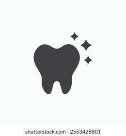 clean tooth black solid vecor icon