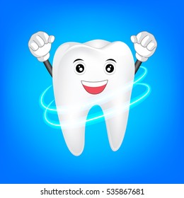 Clean tooth character. Dental care Concept. Illustration icon design.