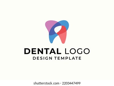 Clean tooth, dentist dental clinic logo design template