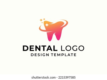 Clean tooth, dentist dental clinic logo design template